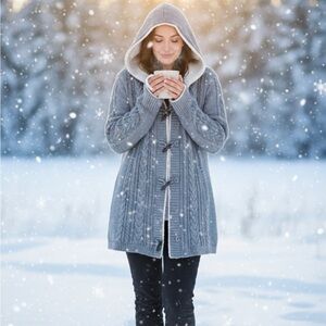 L L Bean long knitted coat- flawless- like new